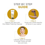 Oshea Herbals Rice Water Brightening Face Serum for Men & Women | Hydrates Skin with Even Tone & Minimizes Pores | Enriched with Niacinamide & Vitamin E for Glowing Skin - 30ml