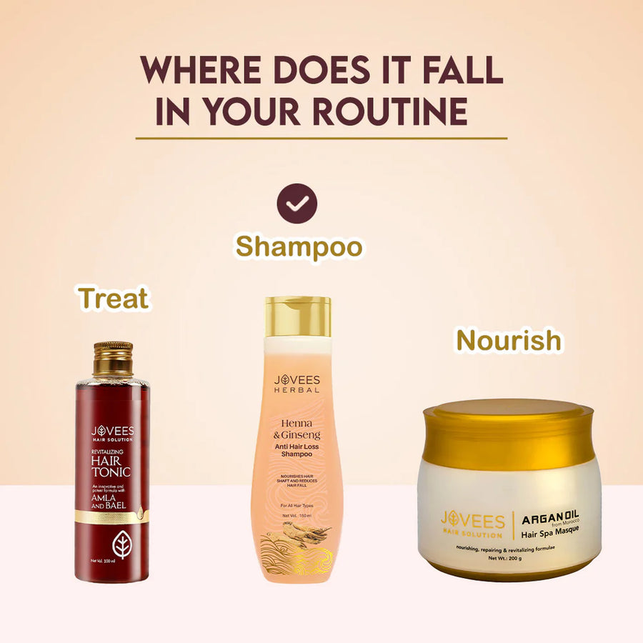 Jovees Henna & Ginseng Anti Hair Loss Shampoo | Promotes Hair Growth 300ml