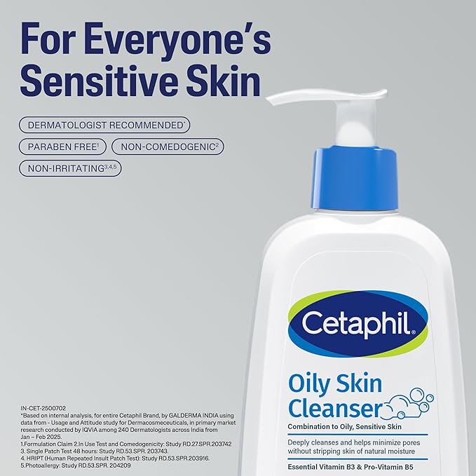 Cetaphil Oily Skin Cleanser, Daily Face Wash For Oily, Acne Prone Skin, Gentle Foaming, 236ML