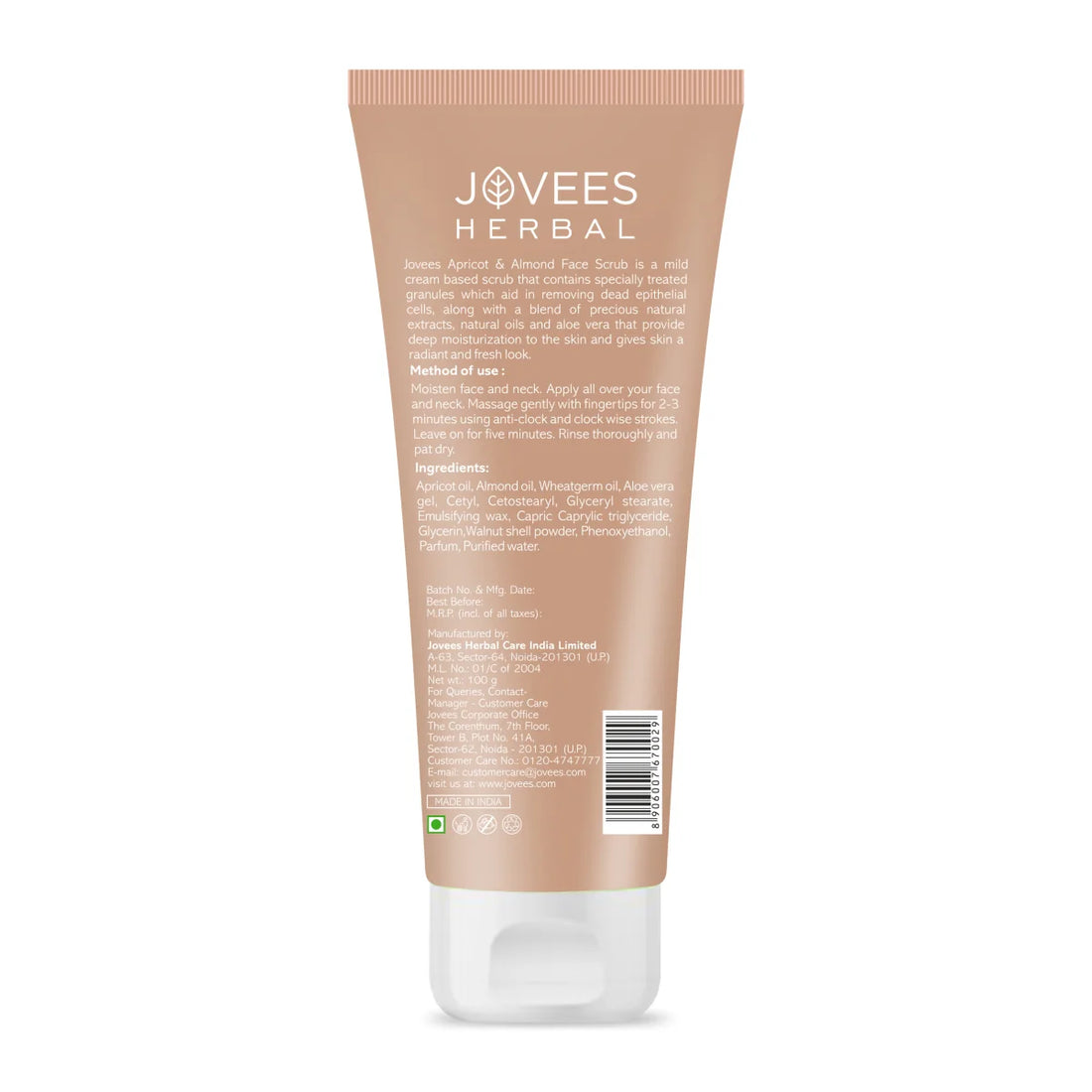 Jovees Apricot & Almond Face Scrub Infused With Wheatgerm Oil 100g