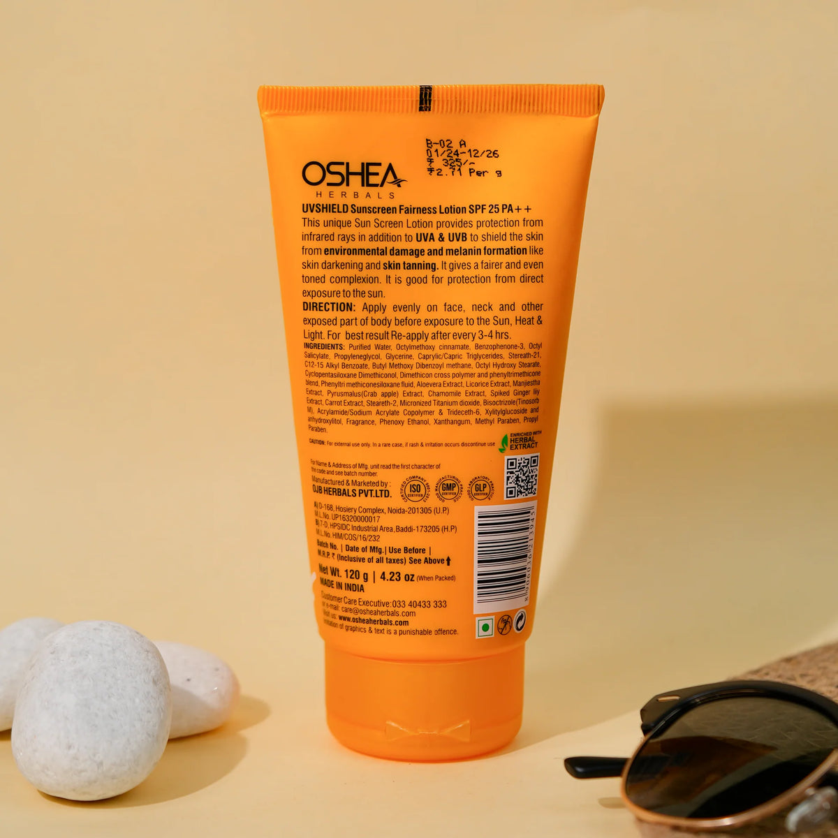Oshea Herbals Uv Shield Sunscreen Fairness Lotion SPF 25 PA +++ All Type Skin 120g