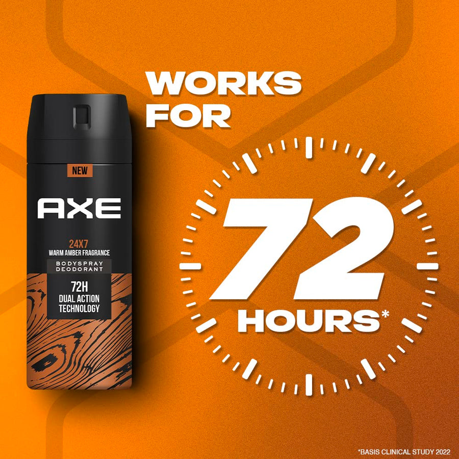 AXE 24X7 Warm Amber Fragrance Face Body Spray for Men 150ml