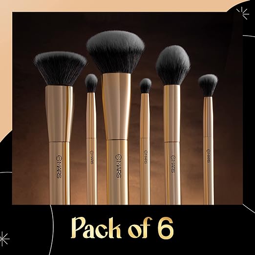 MARS Artist's Arsenal Makeup Brush Set for Professional Makeup | Eyeshadow Blending Brushes (3pcs) | Foundation, Blush, Powder and Foundation Brush (1pcs each) Pack of 6