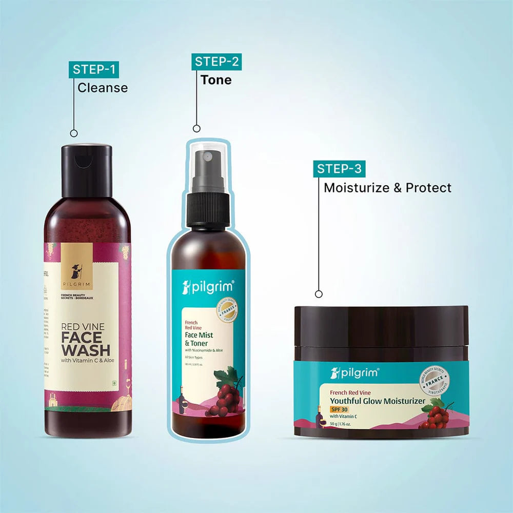 pilgrim Red Vine Face Mist & Toner with Niacinamide (Vit. B3) & Aloe 100ml