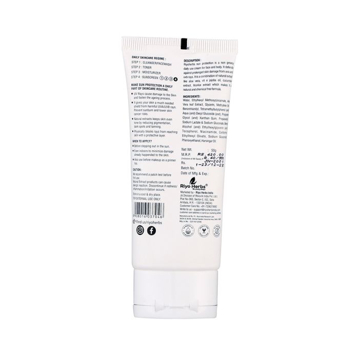 Riyo Herbs Sun Protection Spf-50 Cream 50g