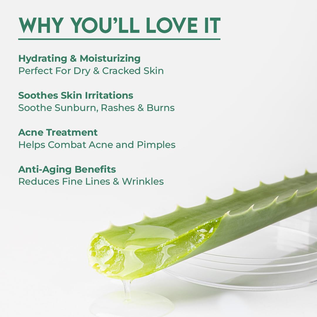 Jovees Herbal 100% Pure Aloe Vera Gel for Face Hair 200g