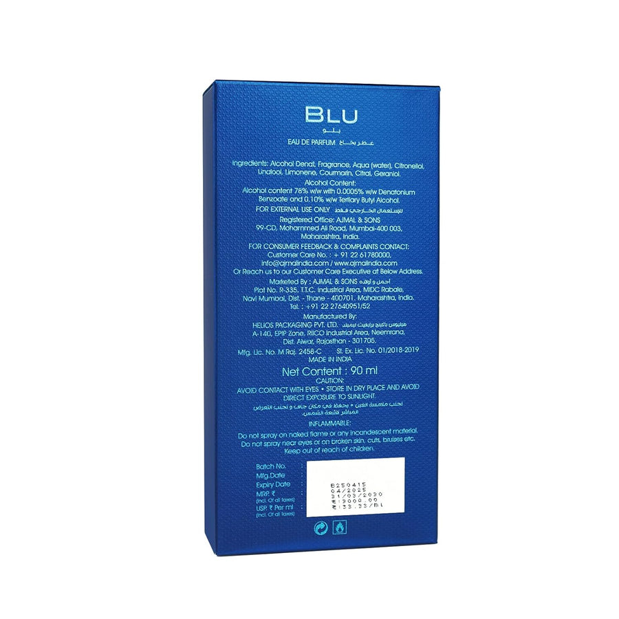 Ajmal Blu EDP 90ML Long Lasting Scent Spray