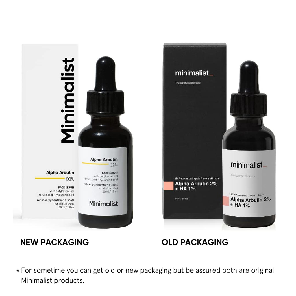 Minimalist Alpha Arbutin 02% Face Serum Reduces Pigmentation & Spots 30ml
