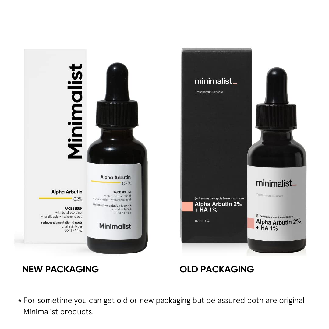 Minimalist Alpha Arbutin 02% Face Serum Reduces Pigmentation & Spots 30ml