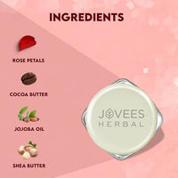 Jovees Herbal Sugar & Rose Petal Replenishing Lip Balm For Soft, Shiny and Glossy Lips | Lip Balm For Dark, Pigmented, Dry, Flaky Lips | 24 Hour Hydration | Rejuvenates Dry and Chapped Lips- 8g