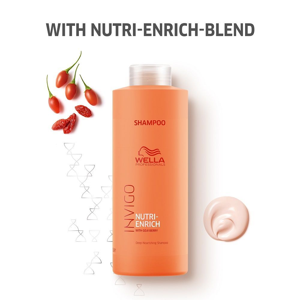 Wella Professionals Invigo Nutri Enrich Shampoo For Dry, Frizzy & Damaged Hair With Goji Berry (1000ml)