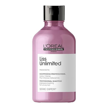 L'Oréal Professionnel Liss Unlimited Shampoo With Pro-Keratin And Kukui Nut Oil For Rebellious Frizzy Hair, Serie Expert, 300Ml