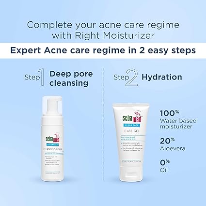 Sebamed Clear Face Cleansing Foam for Acne prone Skin 150 ml I pH 5.5 I Gentle, Effective hydrating cleanser for pimples | Face wash |men & womenl Oil Free l Clinically proven l Toxin free