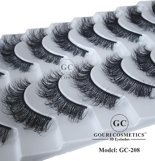 GOURI COSMETICS™ 3D FALSE EYELASHES - False Eyelashes for Women - (10 Pair Pack)