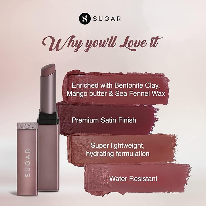 SUGAR Cosmetics Mettle Satin Lipstick 2.2g