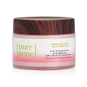 PureSense Pink Guava Day Cream with Pomegranate & Bengkoang Face Moisturizer with SPF 20 for Sun Protection & Deep Moisturization | From the makers of Parachute Advansed | 60 ml