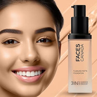 FACES CANADA Flawless Matte Foundation - Rose Ivory 011, 30 ml | 3-in-1 Foundation + Moisturizer + Concealer | 12 HR Hydration + SPF 18 | Full HD Matte Coverage | Lightweight | Anti Ageing