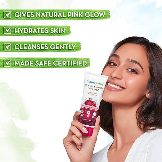 Mamaearth Beetroot Gentle Face Wash&Hyaluronic Acid For Hydrated Pink Glow -100Ml|Gently Cleanses|Hydrates&Soothes Skin|Soap - Free|Non-Irritant|Safe For Skin|Hydrating Gentle Face Wash|Non-Drying