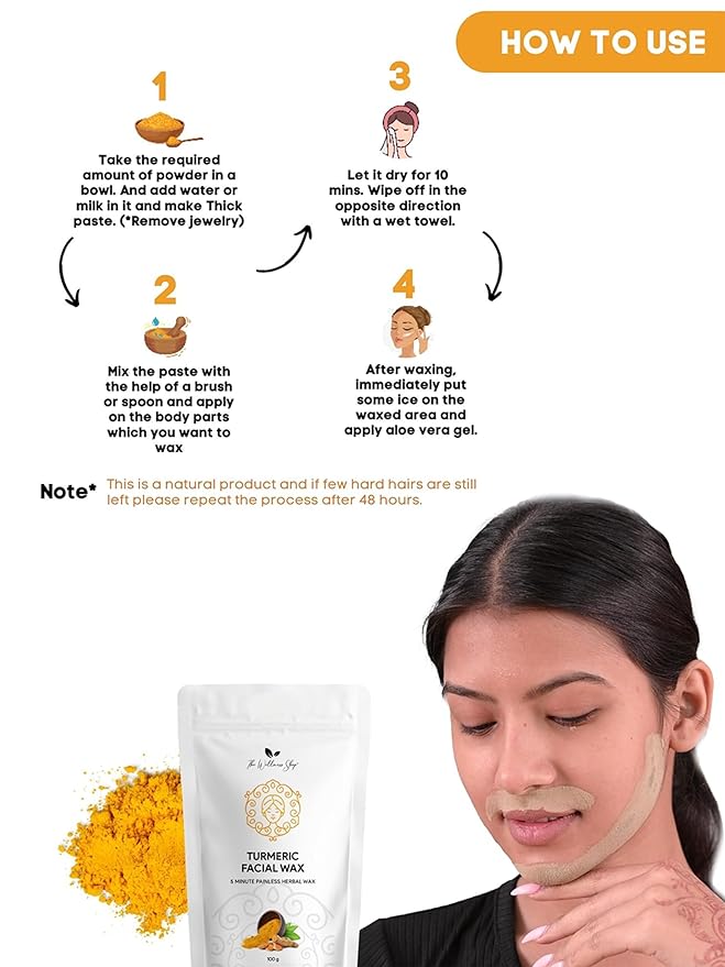 The Ayurveda Rituals Turmeric Facial Wax – 5 Minute Painless Herbal Wax 100g