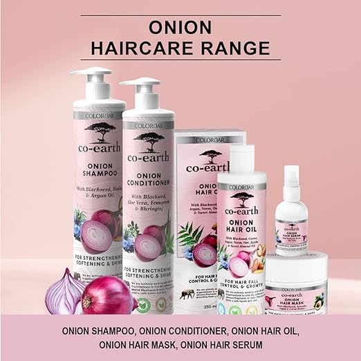 Colorbar Co-Earth Onion Conditioner 300 ml I Enriched with Red Onion Seed and Argan Oils I Improve hair growth I Reduces hair breakage