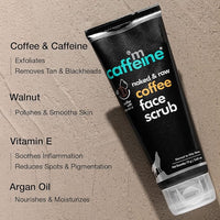 mCaffeine Coffee Tan Removal Face Scrub (75gm) | Blackhead, Whitehead Remover, Dead Skin Remover, Detan Pack I Caffeine & Walnut Exfoliate Scrub For Women & Men