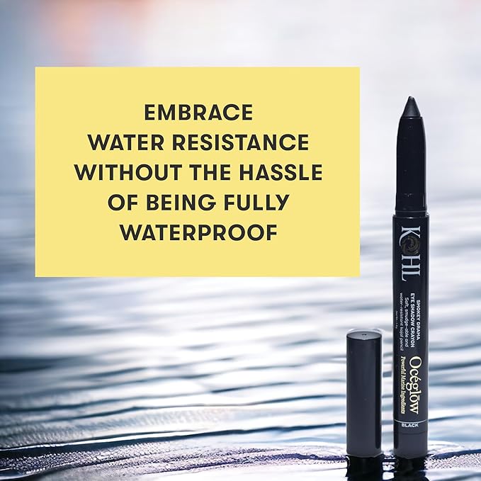 OCEGLOW KOHL KAJAL POWERFUL MARINE INGREDIENTS SMOKEY DRAMA EYE SHADOW CRAYON BLACK 1.8G