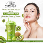 Velvetree Hydro Jelly Facial Kit Korean Glass with kiwi Clear Glass skin