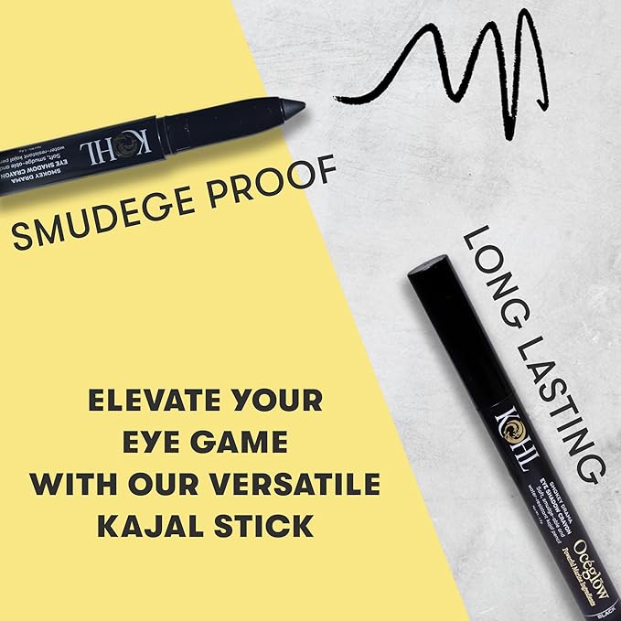 OCEGLOW KOHL KAJAL POWERFUL MARINE INGREDIENTS SMOKEY DRAMA EYE SHADOW CRAYON BLACK 1.8G