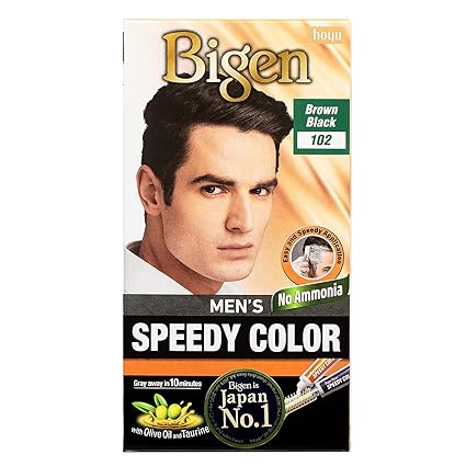 Bigen Men's Speedy Color, Hair Color, 80g - Brown Black 102 (Pack of 1)