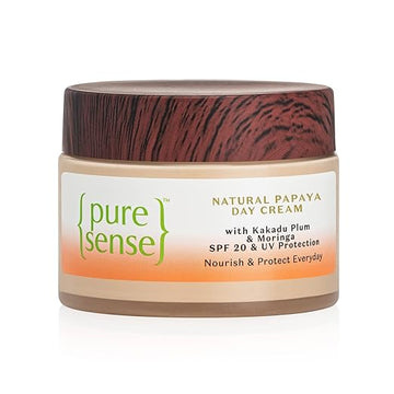 PureSense Natural Papaya Day Cream with Kakadu Plum & Moringa Face Moisturizer with SPF 20 for Sun Protection & Deep Nourishment - Makers of Parachute Advansed | 60 ml