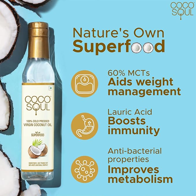 COCO SOUL 100% COLD PRESSED VIRGIN COCONUT OIL 1000ml