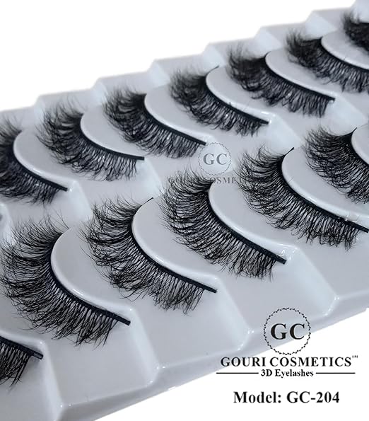 GOURI COSMETICS™ 3D FALSE EYELASHES - False Eyelashes for Women - (10 Pair Pack)