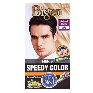 Bigen Men's Speedy Color, Hair Color, 80g - Natural Black 101 (Pack of 1)