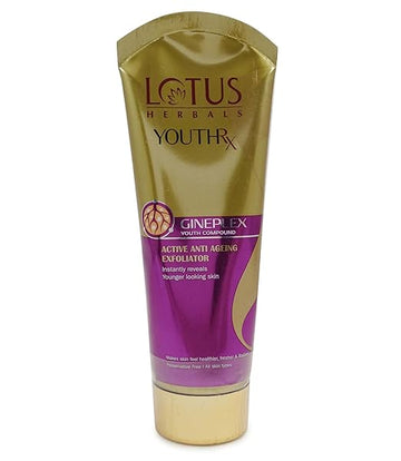 Lotus Herbals YouthRx Anti Ageing Exfoliator, Boosts radiance for smoother and firmer skin, 100g, Golden