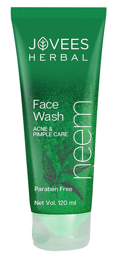 Jovees Herbal Neem Face Wash With Neem| For Oily & Acne Prone Skin | Oil Control, Remove Impurities And Prevents Pimples For Men & Women | 120 ML