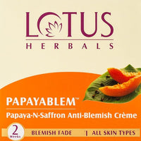 Lotus Herbals Papayablem Papaya-n-Saffron Anti-Blemish Cream, 50g