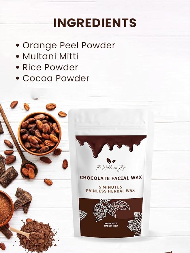 The Ayurveda Rituals Chocolate Facial Wax- 5 Min Painless Face Wax Powder 100g