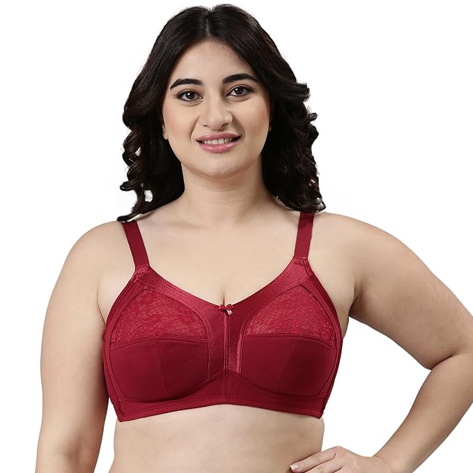 Buy Enamor Cloud Soft Cotton Full Support Padded & Wirefree Minimizer Bra  for Women online