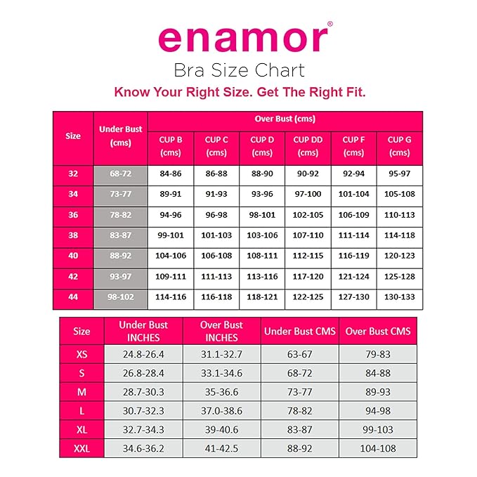 ENAMOR-A014 M-Frame Contouring Full Support Bra - Supima Cotton Non-Pa