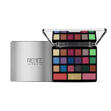 RENEE Pro Starlight Eyeshadow Professional Palette, 21 Pan | 2 Blush, 1 Highlighter, 18 Shimmey, Metallic & Matte Eyeshadows | Rich Color Payoff, One Storke Application | Non Creasing & Long Lastoing Formula