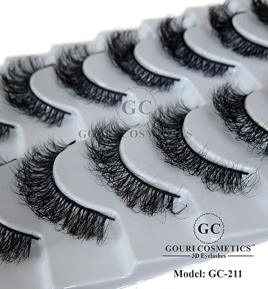 GOURI COSMETICS™ 3D FALSE EYELASHES - False Eyelashes for Women - (10 Pair Pack)