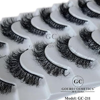 GOURI COSMETICS™ 3D FALSE EYELASHES - False Eyelashes for Women - (10 Pair Pack)