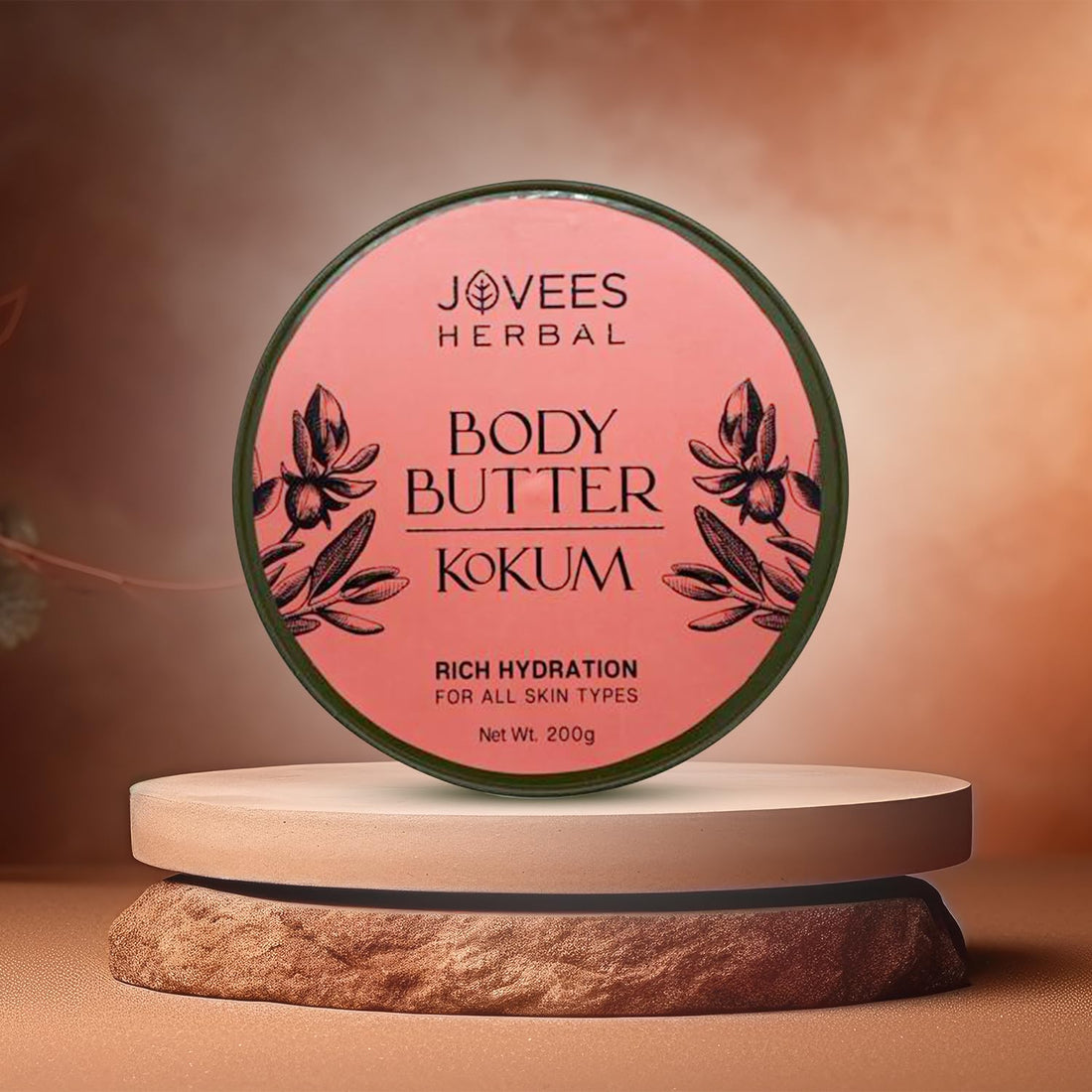 Jovees Kokum Body Butter for Dry & Rough Skin | Deep Nourishment, Non-Sticky 200gm