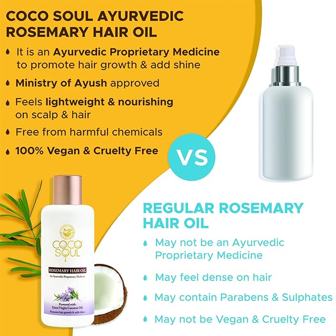 COCO SOUL ROSEMARY HAIR OIL POWERED WITH EXTRA VIRGIN COCONUT OIL 200ml