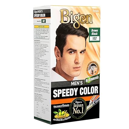 Bigen Men's Speedy Color, Hair Color, 80g - Brown Black 102 (Pack of 1)