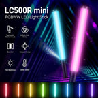 Godox LC500R RGB LED Video Light Stick Lighting,2500K-8500K Adjustable, CRI 95 TLCI 96 Accurate Color, 360° Full-Color LED Light,15 FX Lighting Effects,0-100% Dimmable Support APP Control