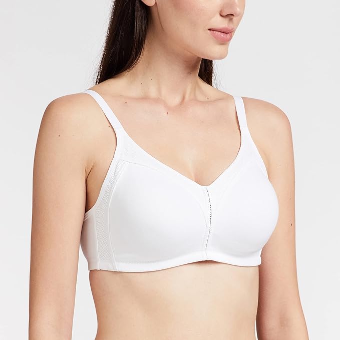 Enamor AB75 M Frame No Bounce Full Support Cotton Bra for Women - Non-Padded Non-Wired & Full Coverage with Cooling Technology | Available in Solid Colours