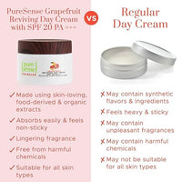 PureSense Vitamin C Grapefruit Reviving Day Cream with SPF 20 +++ | Vitamin C Face Moisturizer | Sun Protection & Deep Moisturization | For Women | 50g