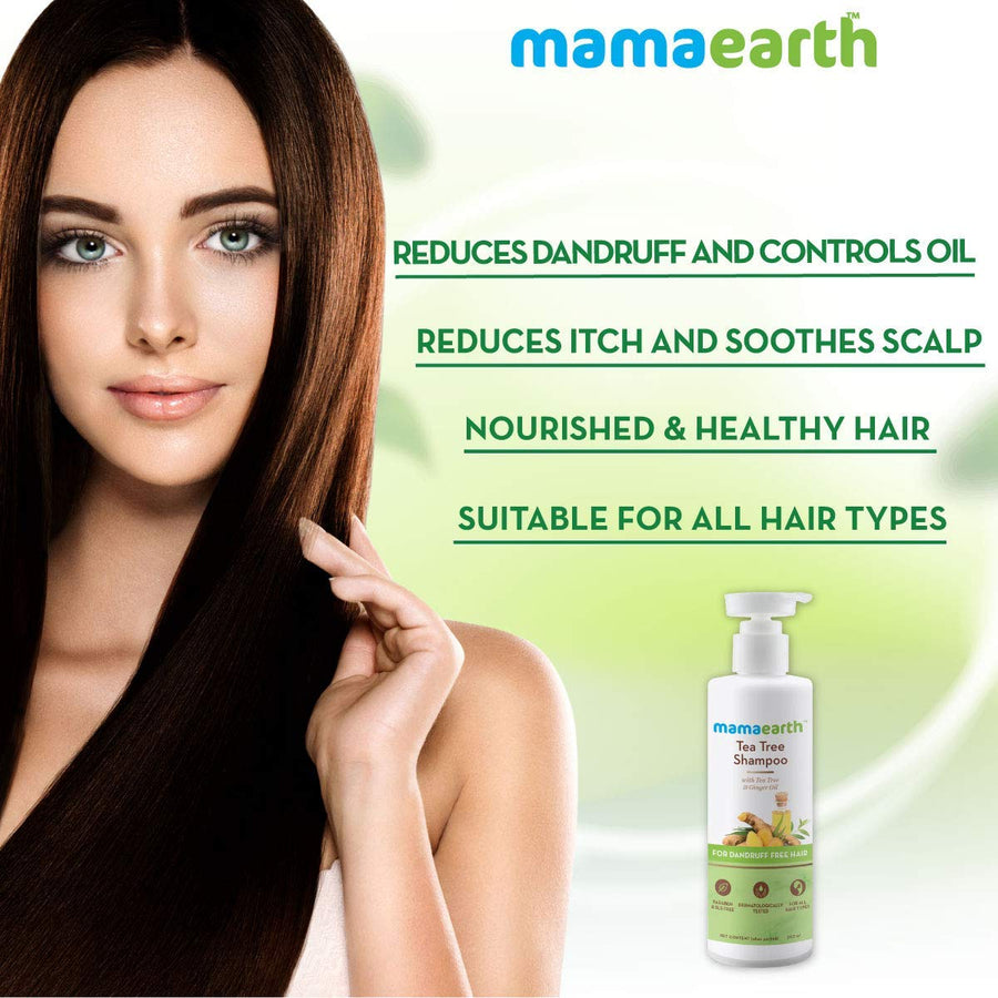 Mamaearth Tea Tree Anti Dandruff Shampoo, With Tea Tree & Ginger Oil, 250ml