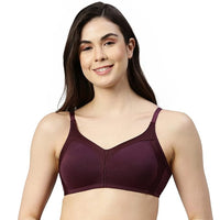 Enamor AB75 M Frame No Bounce Full Support Cotton Bra for Women - Non-Padded Non-Wired & Full Coverage with Cooling Technology | Available in Solid Colours